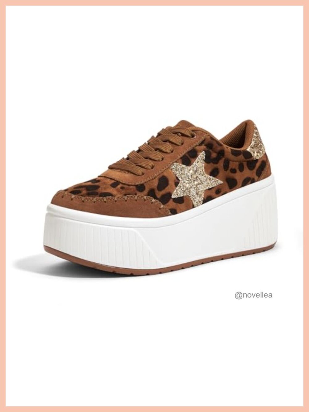 Platform Chunky Sneakers Glitter Star Wedge Walking Shoes Memory Foam